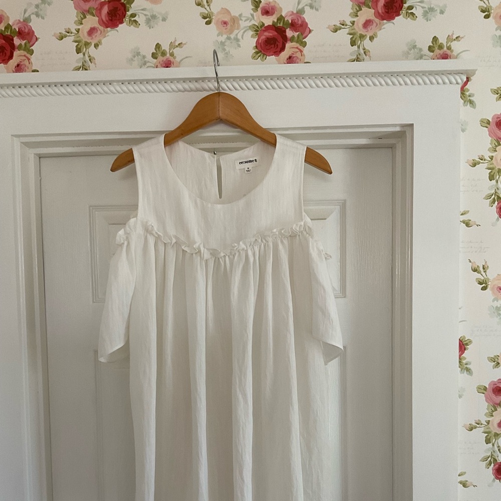 ee:somme Tunic Cold Shoulder Cream Size M NWT - Picture 4 of 11